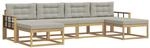 vidaXL Outdoor-Sofagarnitur mit Kissen 6 Stk Wei&szlig; und Hellgrau 3386840