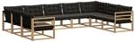 vidaXL Outdoor-Sofagarnitur mit Kissen 9-Tlg Wei&szlig; und Schwarz 3389058