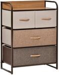 HOMCOM Kommode Leinen Metall 58 x 29 x 78,5 cm Bunt