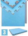 eyepower Fitnessmatte 90 x 90 x 2 cm 3er Set Blau
