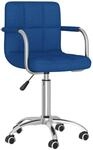 vidaXL Esszimmerstuhl Drehbar Blau Stoff 3087973