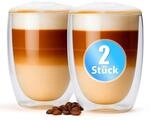BigDean 2 St&uuml;ck Doppelwandige Latte Macchiato Gl&auml;ser 300 ml Kaffeegl&auml;ser in