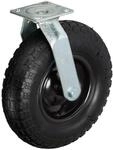 Relaxdays Lenkrolle Stahl Gummi Schwarz Luftbereift Drehbar 35 cm x 30 cm x...
