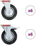 vidaXL 12 Stk Lenkrollen 200 mm 278032