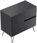 Posseik Sideboard Industrial C 2 Schubladen 1 T&uuml;r 80 cm Grafit