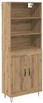 vidaXL Highboard 2-Tlg Artisan-Eiche Holzwerkstoff 3416048