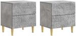 vidaXL Nachttisch 2 Stk Betongrau 43 x 34,5 x 48 cm Holzwerkstoff 894992