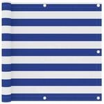 vidaXL Balkon-Sichtschutz Wei&szlig; und Blau 90x300 cm Oxford-Gewebe 134916