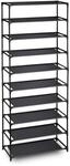 Relaxdays Schuhregal Eisen Schwarz Stecksystem H&ouml;henverstellbar 150 cm x 62 cm x 28