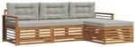 vidaXL Outdoor-Sofagarnitur mit Kissen 4-Tlg Natur und Hellgrau 3373271