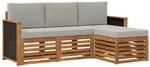 vidaXL Outdoor-Sofagarnitur mit Kissen 4 Stk Natur und Hellgrau 3384192