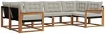 vidaXL Outdoor-Sofagarnitur mit Kissen 6-Tlg Natur und Hellgrau 3369786
