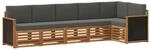 vidaXL Ecksofa Set mit Kissen 5 Stk Natur und Anthrazit 3384403