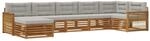 vidaXL Outdoor-Sofagarnitur mit Kissen 7 Stk Natur und Hellgrau 3383629