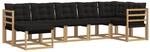 vidaXL Outdoor-Sofagarnitur mit Kissen 7-Tlg Wei&szlig; und Schwarz 3389682