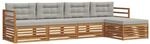 vidaXL Outdoor-Sofagarnitur mit Kissen 5-Tlg Natur und Hellgrau 3373281