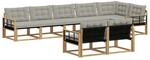 vidaXL Outdoor-Sofagarnitur mit Kissen 8 Stk Wei&szlig; und Hellgrau 3388809