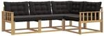 vidaXL Outdoor-Sofagarnitur mit Kissen 4-Tlg Wei&szlig; und Schwarz 3388634