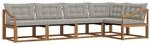 vidaXL Outdoor-Sofagarnitur mit Kissen 5-Tlg Natur und Hellgrau 3369466