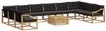 vidaXL Outdoor-Sofagarnitur mit Kissen 11-Tlg Wei&szlig; und Schwarz 3389150