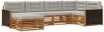 vidaXL Outdoor-Sofagarnitur mit Kissen 6 Stk Natur und Hellgrau 3383554