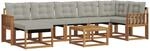 vidaXL Outdoor-Sofagarnitur mit Kissen 8-Tlg Natur und Hellgrau 3368902