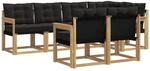 vidaXL Outdoor-Sofagarnitur mit Kissen 7-Tlg Wei&szlig; und Schwarz 3389566