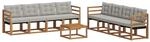 vidaXL Outdoor-Sofagarnitur mit Kissen 9-Tlg Natur und Hellgrau 3368510