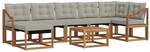 vidaXL Outdoor-Sofagarnitur mit Kissen 8-Tlg Natur und Hellgrau 3368914
