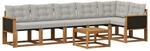 vidaXL Outdoor-Sofagarnitur mit Kissen 7 Stk Natur und Hellgrau 3381991