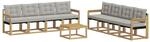 vidaXL Outdoor-Sofagarnitur mit Kissen 9-Tlg Wei&szlig; und Hellgrau 3389325