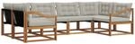 vidaXL Outdoor-Sofagarnitur mit Kissen 6-Tlg Natur und Hellgrau 3369802