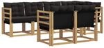 vidaXL Outdoor-Sofagarnitur mit Kissen 7-Tlg Wei&szlig; und Schwarz 3389562