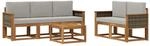 vidaXL Outdoor-Sofagarnitur mit Kissen 6 Stk Natur und Hellgrau 3384987
