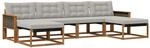 vidaXL Outdoor-Sofagarnitur mit Kissen 6 Stk Natur und Hellgrau 3381595