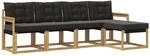 vidaXL Outdoor-Sofagarnitur mit Kissen 5-Tlg Wei&szlig; und Schwarz 3389374