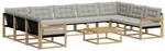 vidaXL Outdoor-Sofagarnitur mit Kissen 10-Tlg Wei&szlig; und Hellgrau 3389085