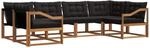vidaXL Outdoor-Sofagarnitur mit Kissen 6-Tlg Natur und Schwarz 3369803