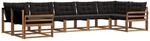 vidaXL Outdoor-Sofagarnitur mit Kissen 7-Tlg Natur und Schwarz 3369819