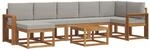 vidaXL Outdoor-Sofagarnitur mit Kissen 8-Tlg Natur und Hellgrau 3366749