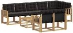 vidaXL Outdoor-Sofagarnitur mit Kissen 9-Tlg Wei&szlig; und Schwarz 3389618