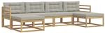 vidaXL Outdoor-Sofagarnitur mit Kissen 6 Stk Wei&szlig; und Hellgrau 3386815