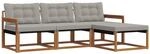 vidaXL Outdoor-Sofagarnitur mit Kissen 4-Tlg Natur und Hellgrau 3369330