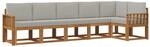vidaXL Outdoor-Sofagarnitur mit Kissen 6 Stk Natur und Hellgrau 3366459