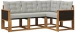 vidaXL Outdoor-Sofagarnitur mit Kissen 4 Stk Natur und Hellgrau 3381911