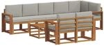 vidaXL Outdoor-Sofagarnitur mit Kissen 9-Tlg Natur und Hellgrau 3366609