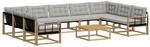 vidaXL Outdoor-Sofagarnitur mit Kissen 10-Tlg Wei&szlig; und Hellgrau 3389097