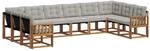 vidaXL Outdoor-Sofagarnitur mit Kissen 10-Tlg Natur und Hellgrau 3369094