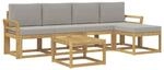 vidaXL Outdoor-Sofagarnitur 6-Tlg Wei&szlig; und Hellgrau 59 x 59 x 37 cm 3387525