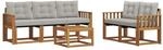 vidaXL Outdoor-Sofagarnitur mit Kissen 6-Tlg Natur und Hellgrau 3368398